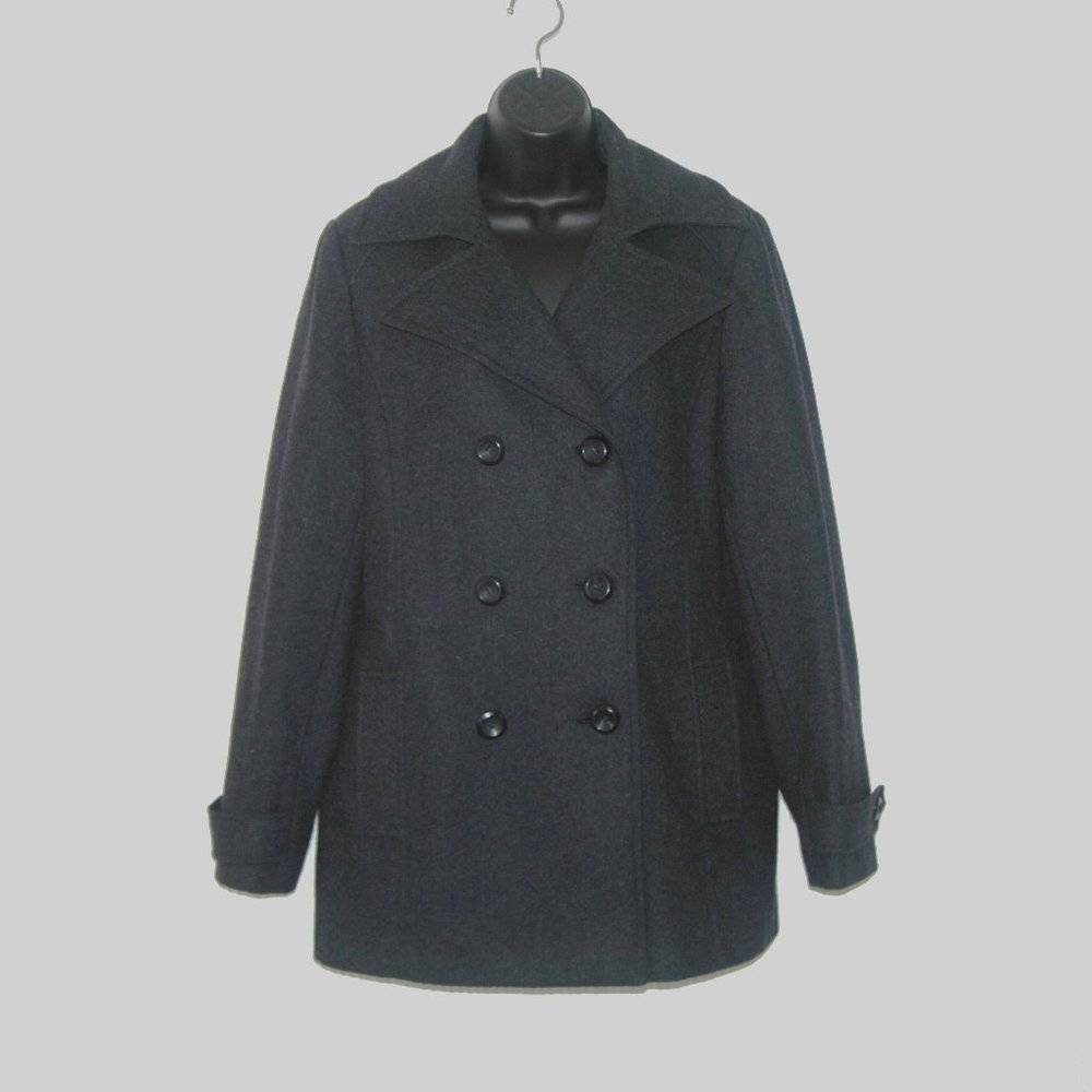New York & Company Double Breasted Wool Blend Peacoat